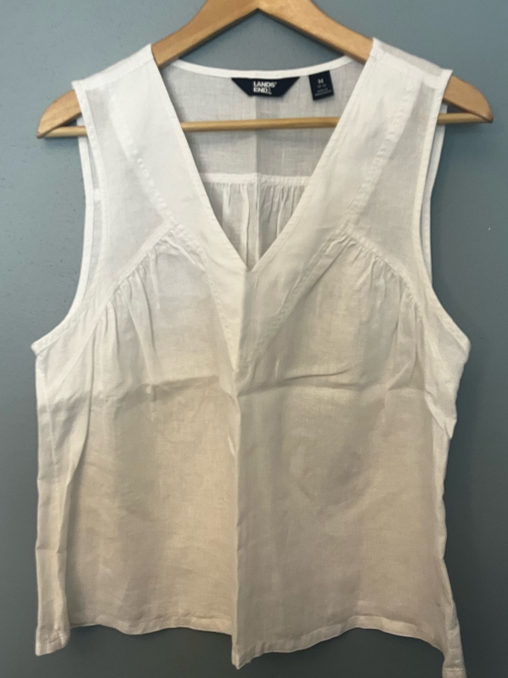 Lands' End V-Neck Sleeveless Linen Top